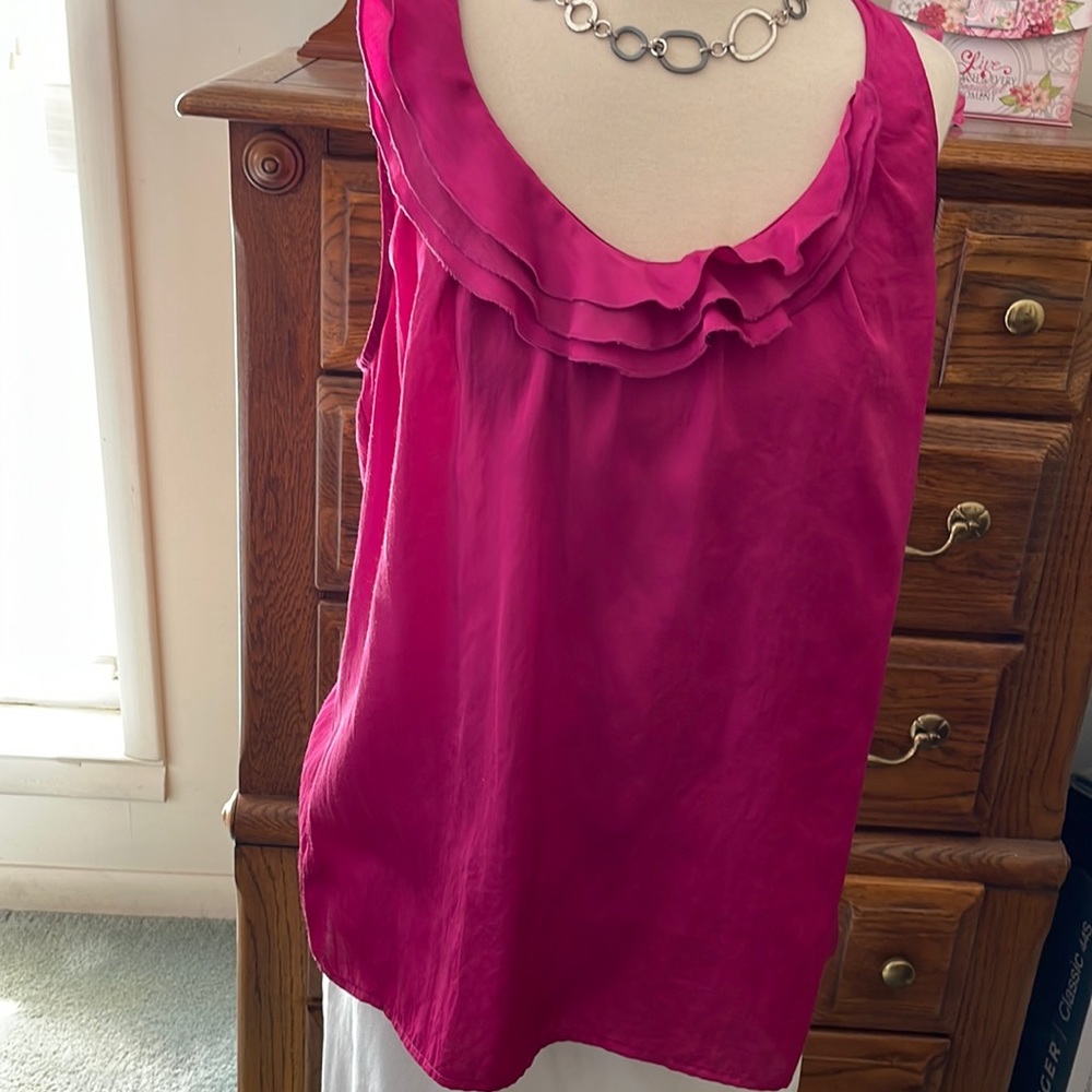 Ann Taylor Loft tank-top ruffle blouse